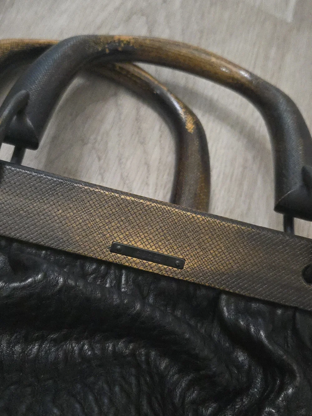 Vintage Gucci Pebbled Leather Doctor Bag Top Handle Satchel